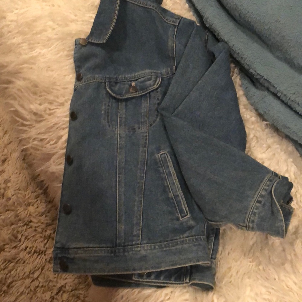 J Jill Natural Printed Cotton Lined Jean Jacket